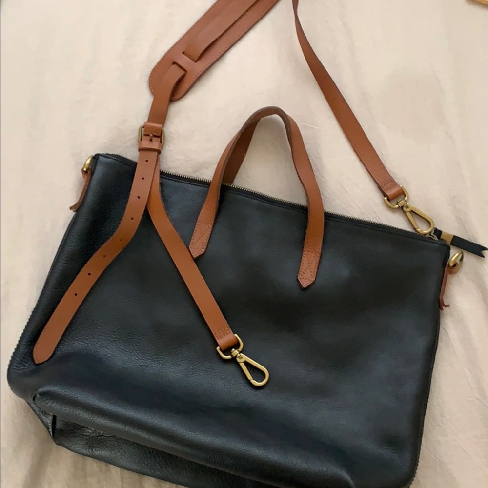 Madewell Zip-Top Transport Carryall Black/Brown